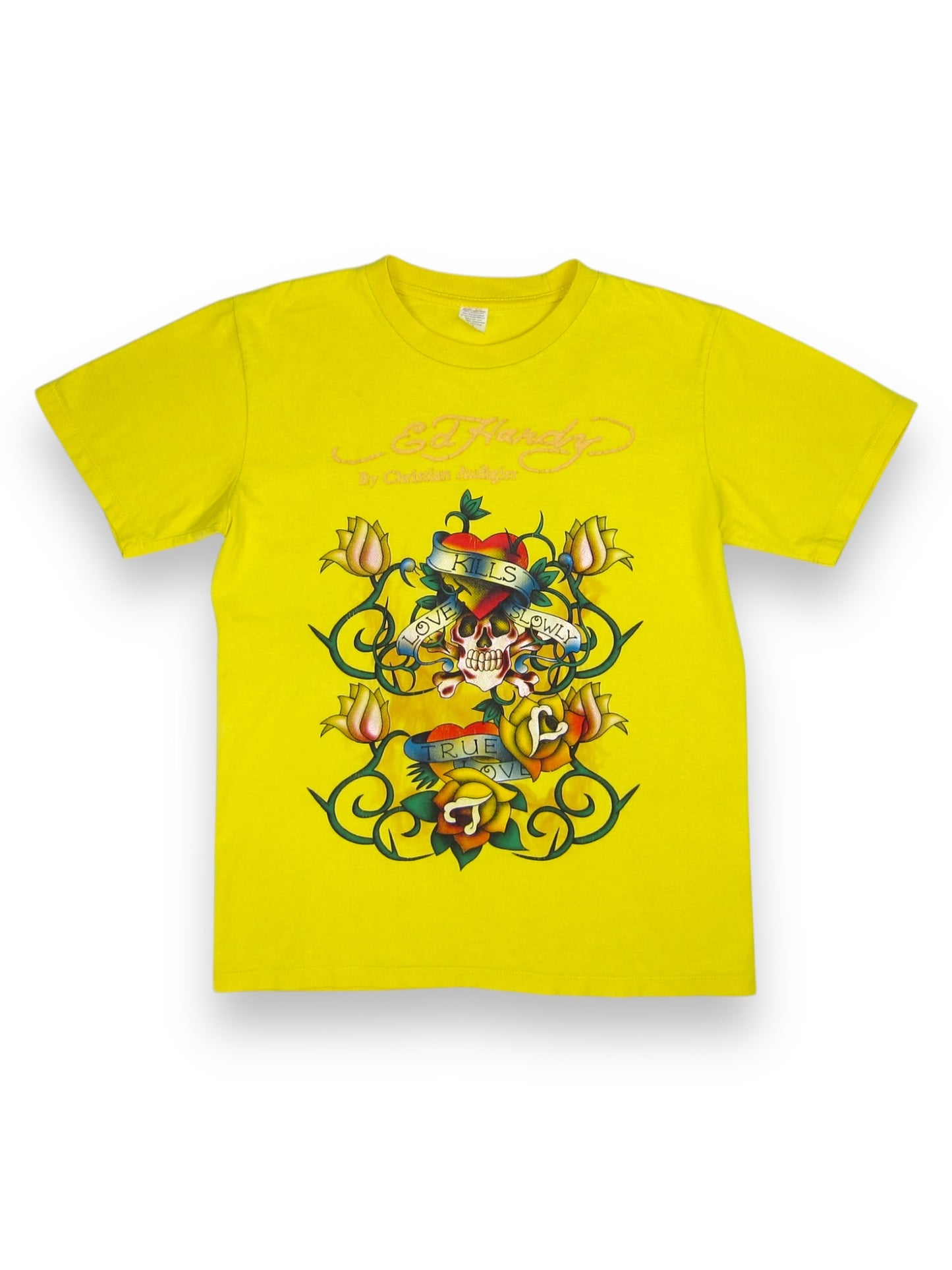 Tee-shirt jaune « Ed hardy » vintage