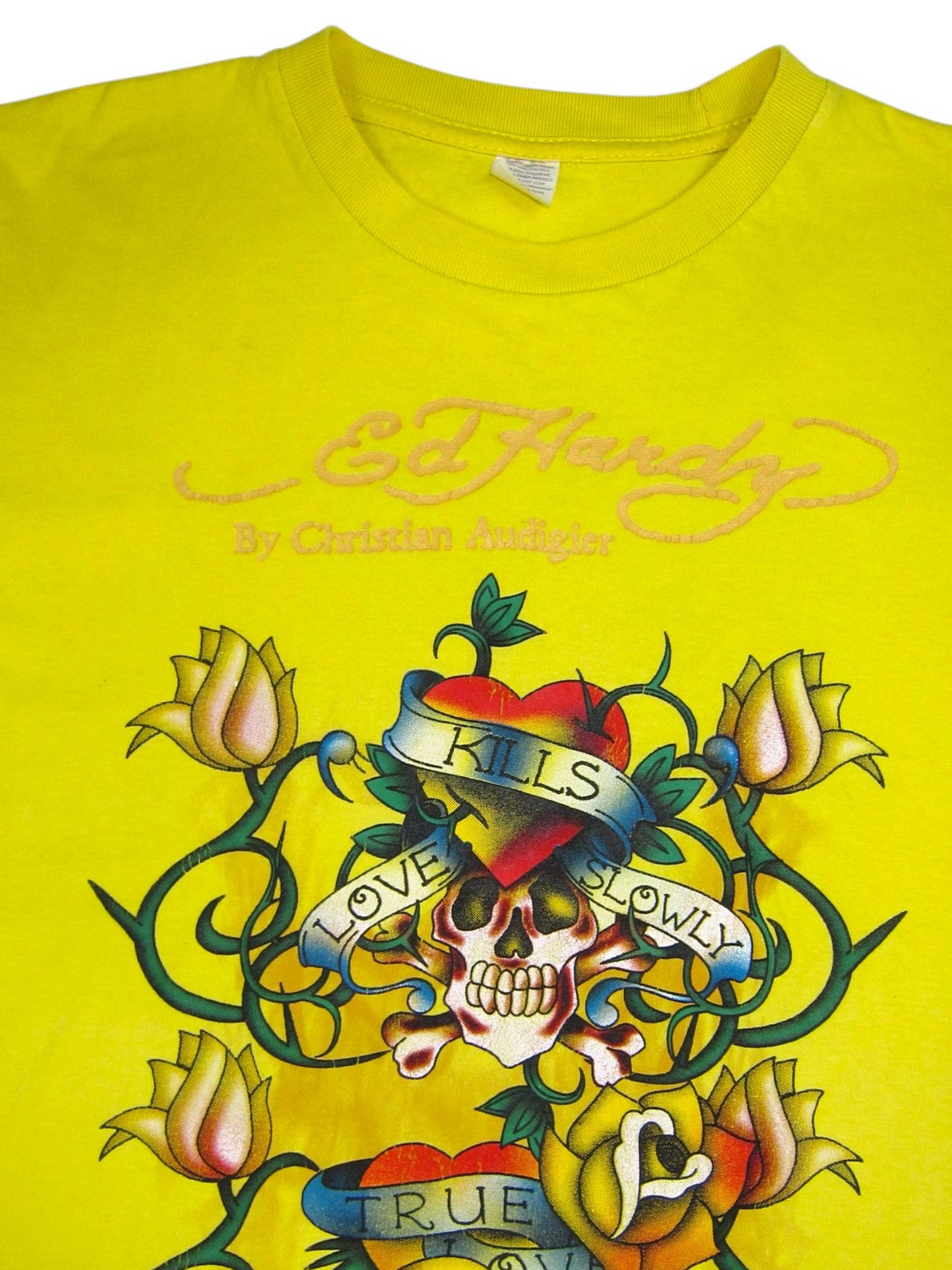 Tee-shirt jaune « Ed hardy » vintage