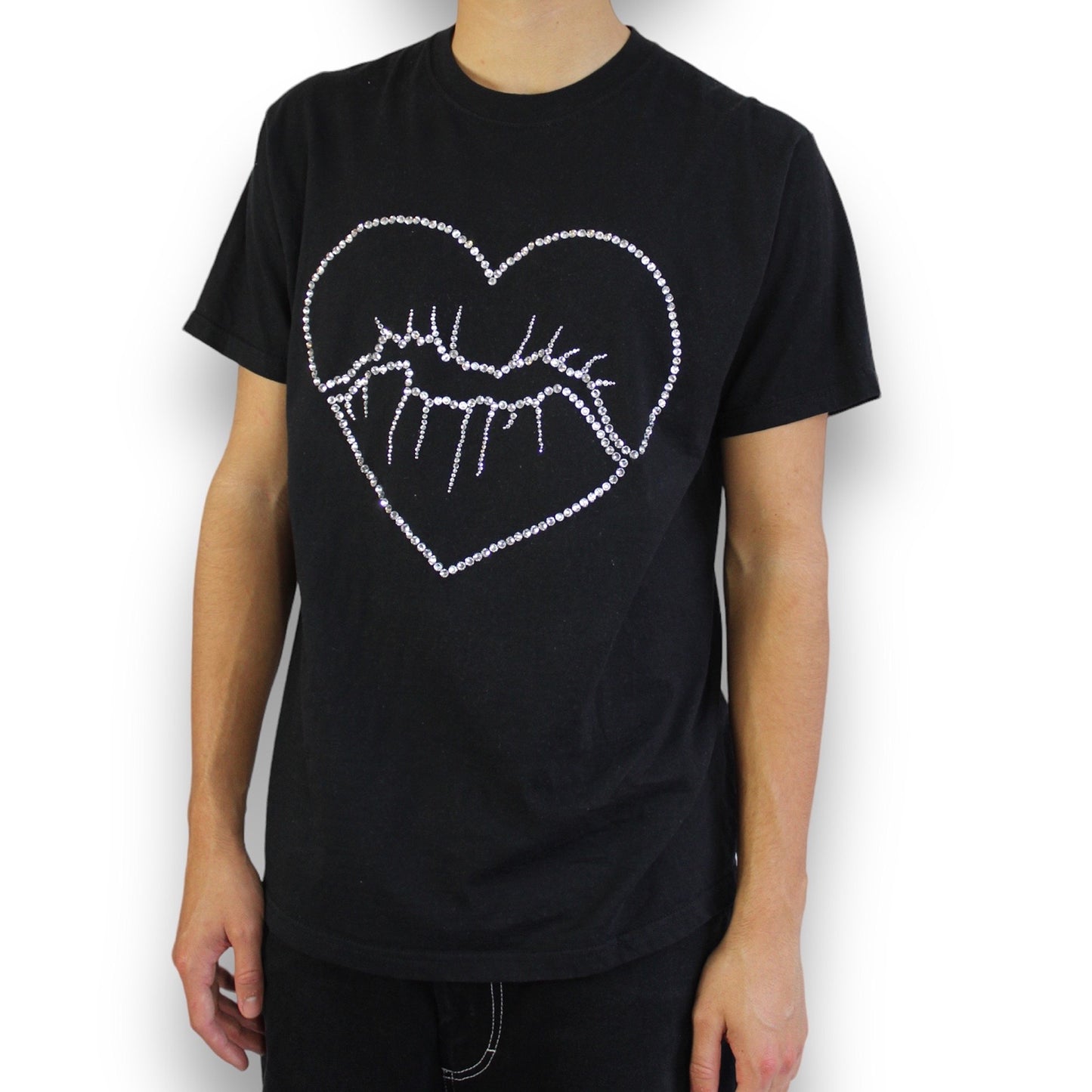 Tee-shirt bisous coeur en strass